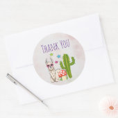 Cooles Lama in herzgeformte Sonnenbrille Danke Runder Aufkleber (Umschlag)