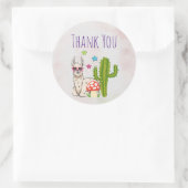 Cooles Lama in herzgeformte Sonnenbrille Danke Runder Aufkleber (Tasche)