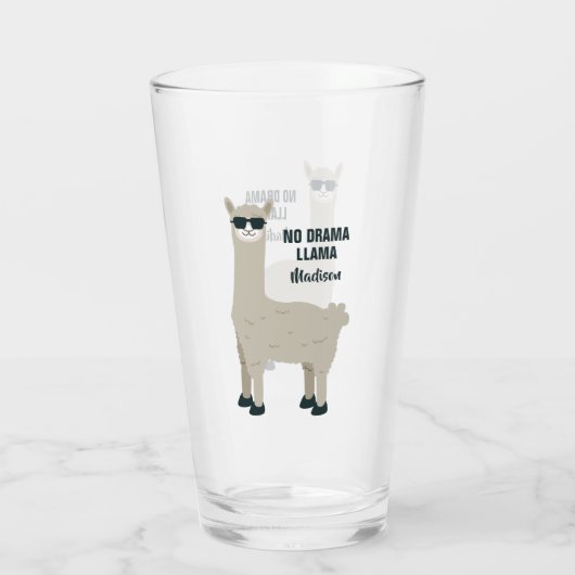Cooles Lama-Name-Literglas Glas (Rückseite)