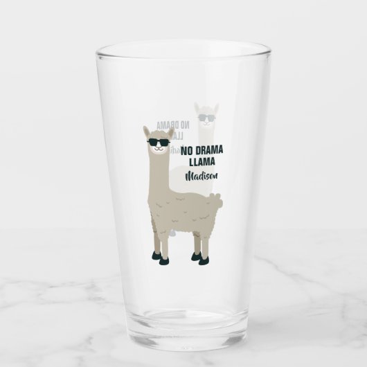 Cooles Lama-Name-Literglas Glas (Vorderseite)