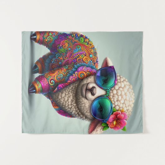Cooles Lamm in einem farbenfrohen Anzug Wandteppich (Vorderseite (Horizontal))