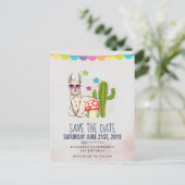 Cooles Lamm in Herz-Form-Sonnenbrille Save the Dat Postkarte (Stehend Vorderseite)