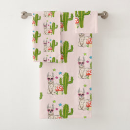 Cooles Lamm in Herz-Shaped-Sonnenbrille Badhandtuch Set