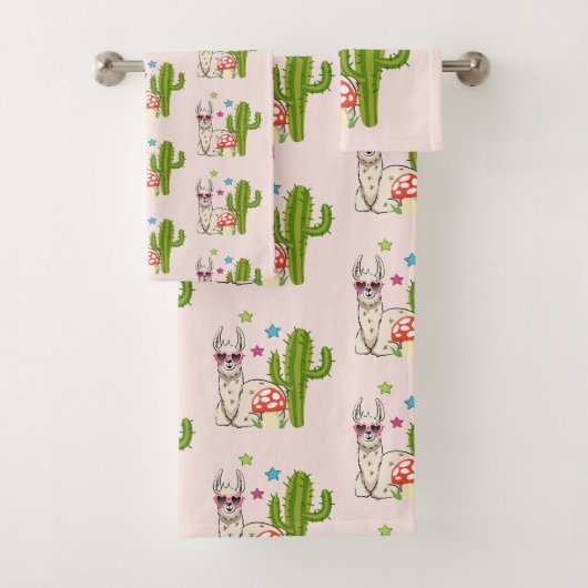 Cooles Lamm in Herz-Shaped-Sonnenbrille Badhandtuch Set (Insitu)