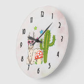 Cooles Lamm in Herz-Shaped-Sonnenbrille Große Wanduhr (Winkel)