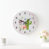 Cooles Lamm in Herz-Shaped-Sonnenbrille Große Wanduhr (Zuhause)