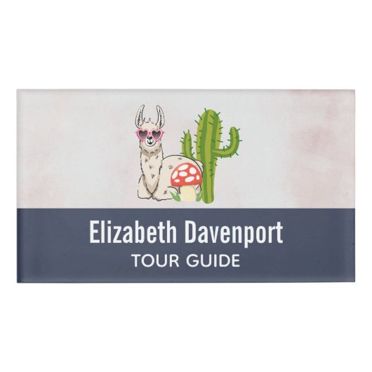 Cooles Lamm in Herz-Shaped-Sonnenbrille Namenschild (Vorderseite)