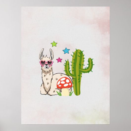 Cooles Lamm in Herz-Shaped-Sonnenbrille Poster (Vorne)