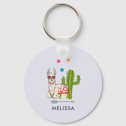 Cooles Lamm in Herz-Shaped-Sonnenbrille Schlüsselanhänger (Vorderseite)