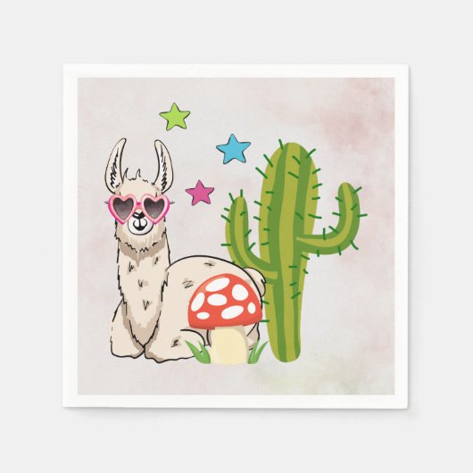 Cooles Lamm in Herz-Shaped-Sonnenbrille Serviette (Vorderseite)