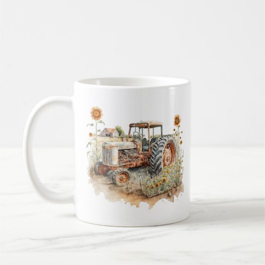 Cooles Land - rustikale Bauerntraktor, Monogramm Kaffeetasse (Links)