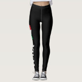 cooles Länderstolzmuster schwarze italy-Flagge Leggings (Vorderseite)