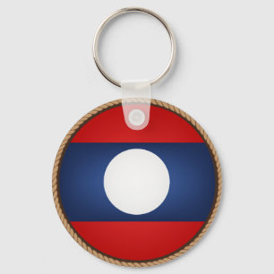 Cooles Laos-Flaggen-Siegel Schlüsselanhänger