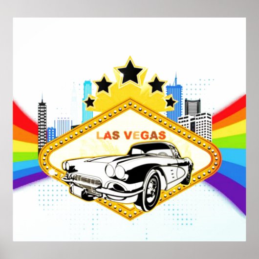 Cooles Las Vegas Vektorposter Poster (Vorne)