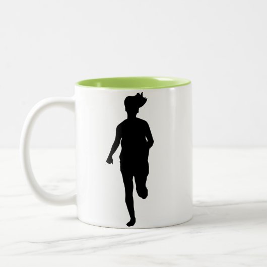Cooles laufendes Mädchen Zweifarbige Tasse (Links)