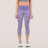 Cooles Lavendel-Lilac-dünnes, horizontales Streife Capri Leggings (Vorderseite)