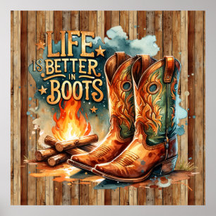 Cooles Leben Bessere Stiefel Western Poster