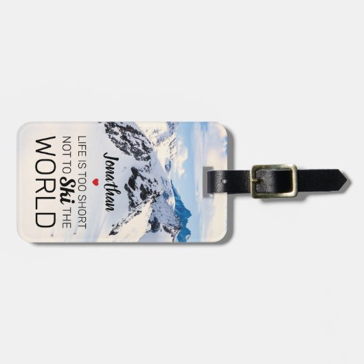 Cooles Leben ist zu Kurz | Sonnige Skireise Gepäckanhänger (Vorderseite horizontal)