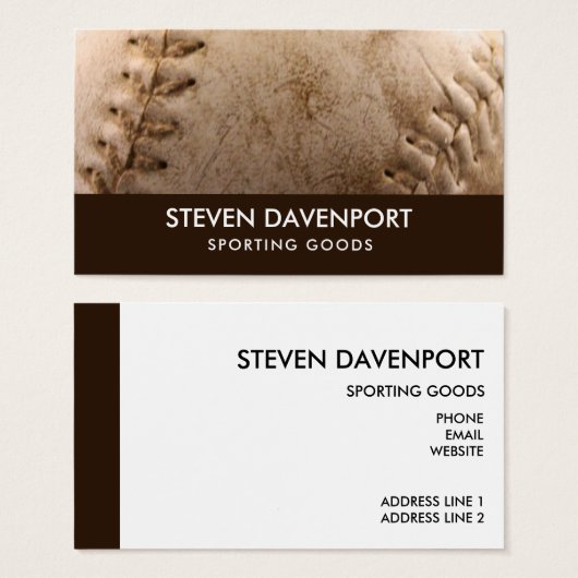 Cooles Leder Baseball alt & abgenutzt (Vorne & Hinten)