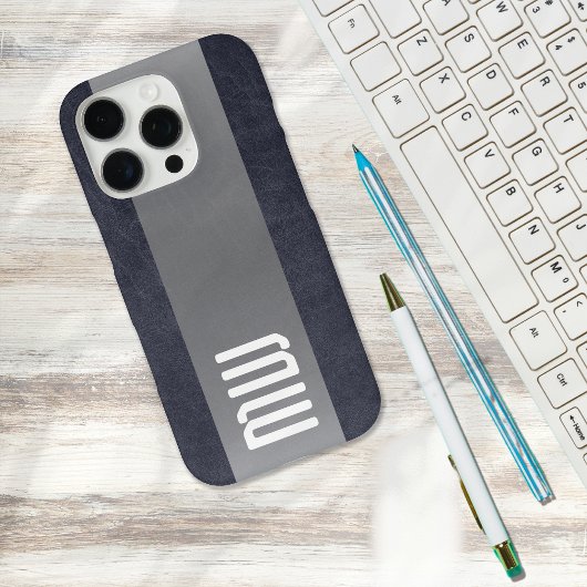 Cooles Leder Metallstreifen Fette Monogramm Case-Mate iPhone Hülle