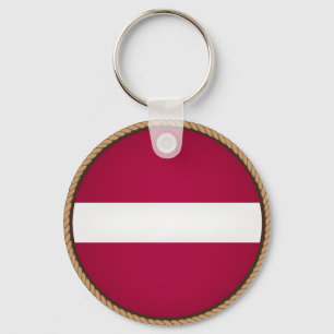 Cooles Lettland-Flaggen-Siegel Schlüsselanhänger