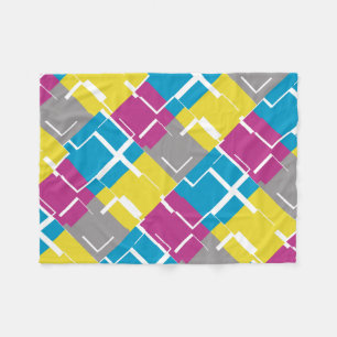 COOLES Lila blaues gelbes graues Muster Fleecedecke
