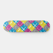 COOLES Lila blaues gelbes graues Muster Skateboard (Horizontal)
