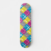 COOLES Lila blaues gelbes graues Muster Skateboard (Vorne)
