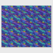 Cooles Lila blaues kosmisches Cloud-Muster Geschenkpapier (Flach)