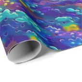 Cooles Lila blaues kosmisches Cloud-Muster Geschenkpapier (Rolleneckpunkt)