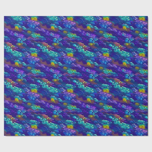 Cooles Lila blaues kosmisches Cloud-Muster Geschenkpapier (Saum)