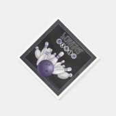Cooles Lila Bowling Party Paper Napkins Serviette (Ecke)
