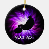 Cooles Lila Dirt Bike Keramik Ornament (Vorne)