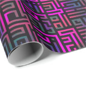 Cooles Lila Green Grid Maze Line Muster Geschenkpapier (Rolleneckpunkt)