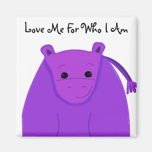 Cooles Lila Hippo Magnet