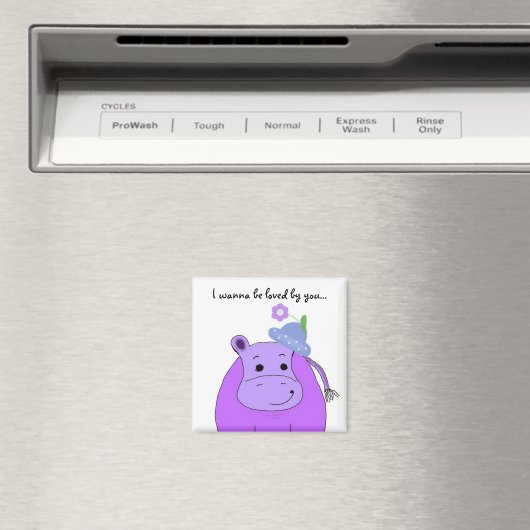 Cooles Lila Hippo Magnet (In Situ (Geschirrspüler))