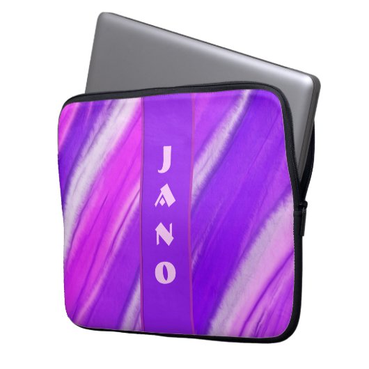 Cooles Lila modernes Abstraktes Design Laptopschutzhülle (Vorderseite Links)