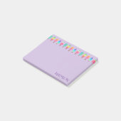 Cooles lila Popsicle-Muster zurück zu Schule Post-it Klebezettel (angewinkelt)