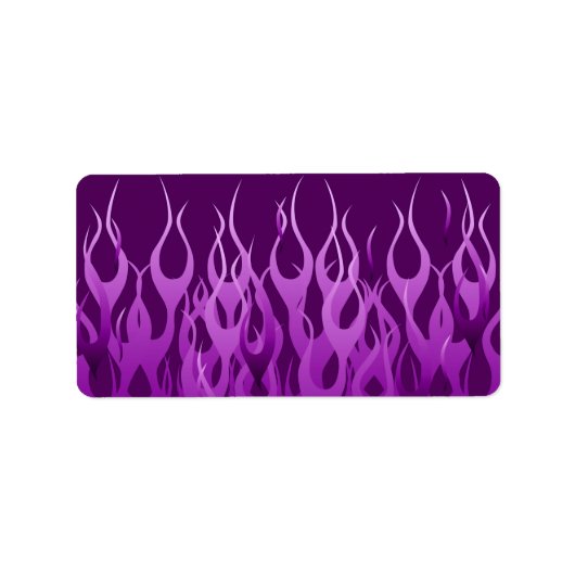 Cooles Lila Racing Flames Design Adressaufkleber (Vorne)