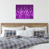 Cooles Lila Racing Flames Design Leinwanddruck (Insitu (Schlafzimmer))