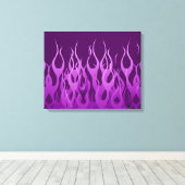Cooles Lila Racing Flames Design Leinwanddruck (Insitu (Holzboden))