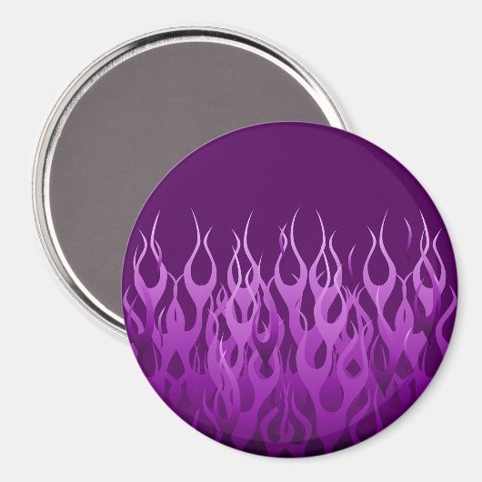 Cooles Lila Racing Flames Design Magnet (Vorderseite/Rückseite)