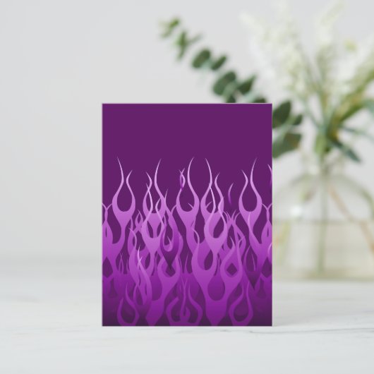 Cooles Lila Racing Flames Design Postkarte (Stehend Vorderseite)