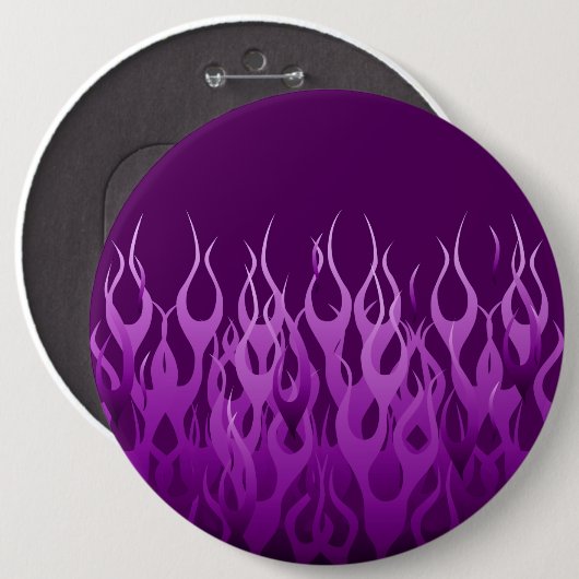 Cooles Lila Racing-Flammendesign Button (Vorne & Hinten)