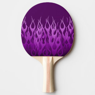 Cooles Lila Racing-Flammendesign Tischtennis Schläger