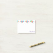 Cooles lila rosa Popsicle-Muster zurück zu Schule Post-it Klebezettel (Auf Schreibtisch)