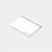 Cooles lila rosa Popsicle-Muster zurück zu Schule Post-it Klebezettel (angewinkelt)