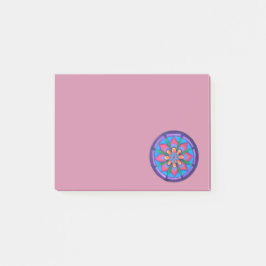 Cooles lila Rosa und grünes Mandala Post-it Klebezettel