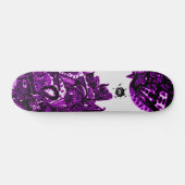 Cooles Lila Schwarz Abstrakt Skateboard (Horizontal)