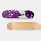 Cooles Lila Schwarz Abstrakt Skateboard (Horizontal)